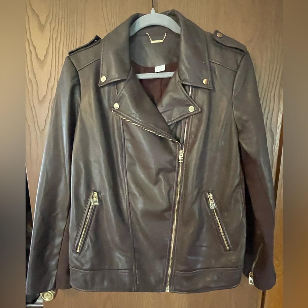 Chico's faux leather moto jacket
